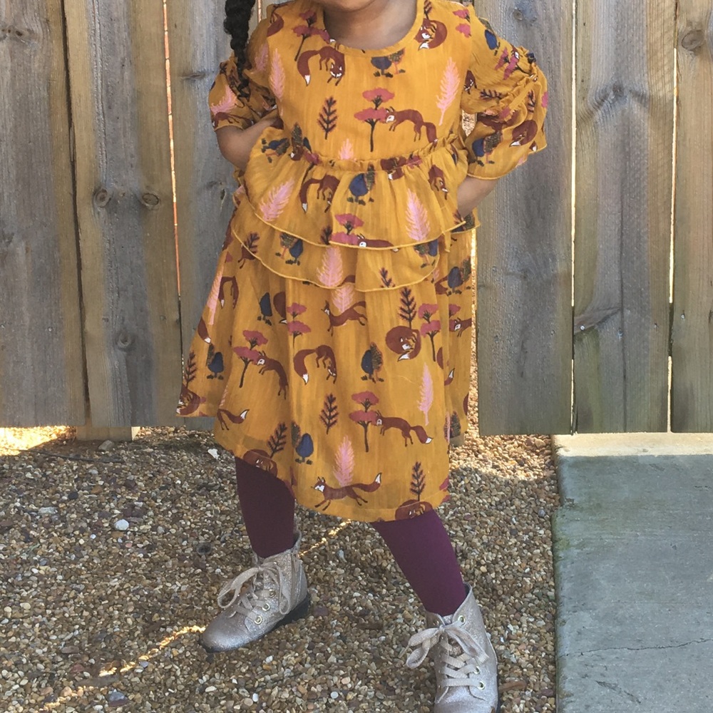 OshKosh Mustard Yellow Floral Dress